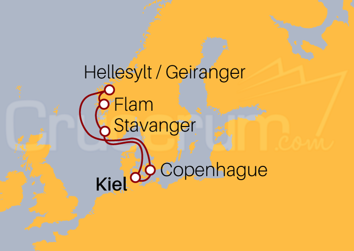 Itinerario Crucero Fiordos Noruegos III