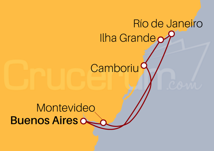 Itinerario Crucero Sudamérica desde Buenos Aires 2024