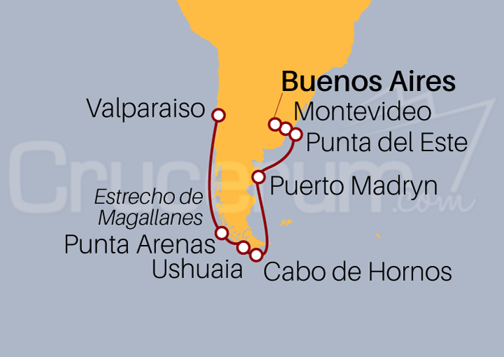 Itinerario Crucero De Buenos Aires a Valparaíso