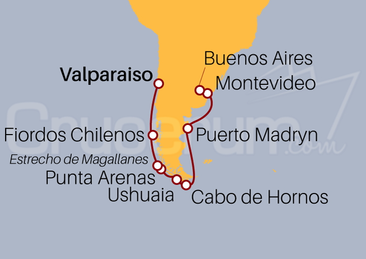 Itinerario Crucero De Valparaíso a Buenos Aires