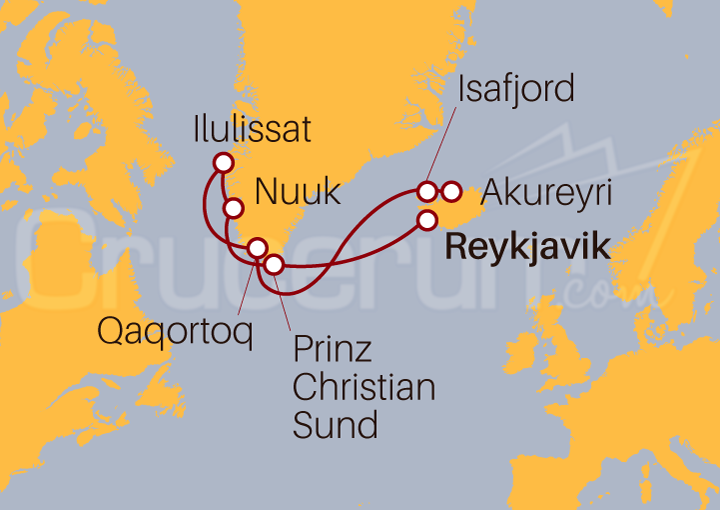 Itinerario Crucero De Reykjavik a Akureyri