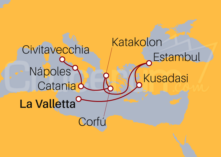 Itinerario Crucero De La Valletta a Venecia
