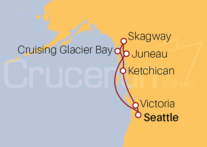 Itinerario Crucero Alaska desde Seattle 2023