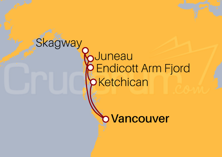 Itinerario Crucero Alaska desde Vancouver