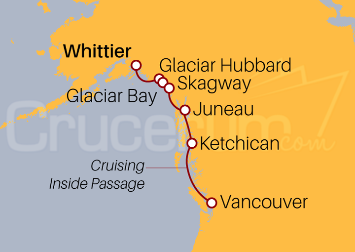 Itinerario Crucero Alaska