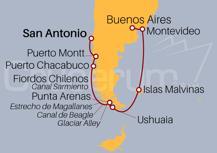 Itinerario Crucero De San Antonio a Buenos Aires