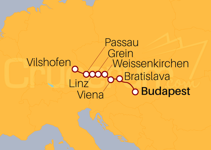 Itinerario Crucero Hungría, Austria y Alemania