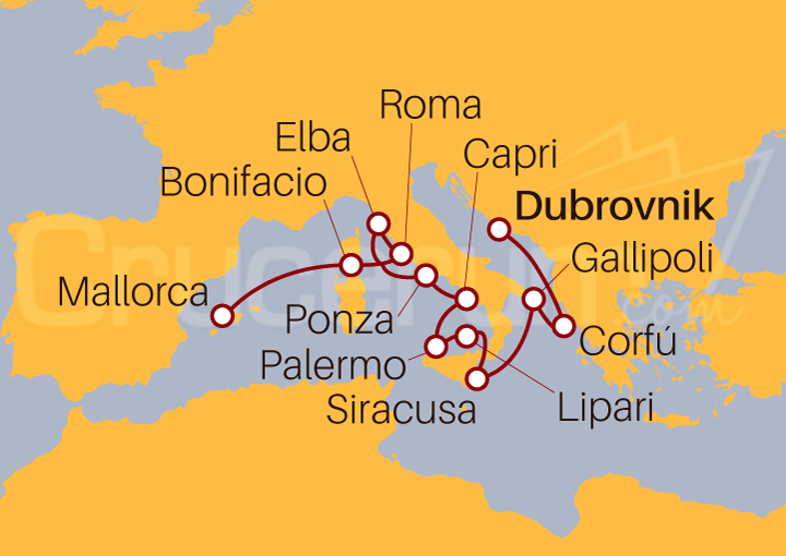 Itinerario Crucero De Dubrovnik a Mallorca