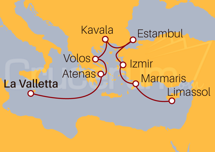 Itinerario Crucero De La Valletta a Limassol