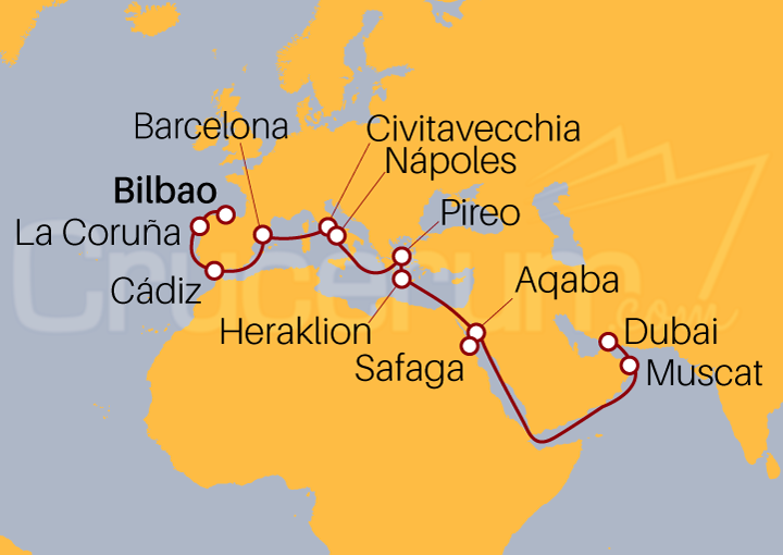 Itinerario Crucero De Bilbao A Dubai