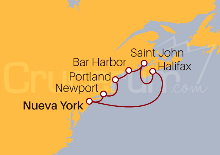 Itinerario Crucero Estados Unidos y Canadá