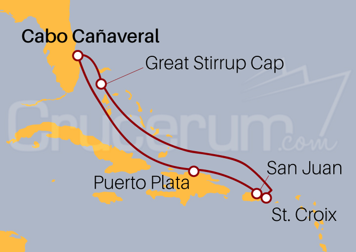 Itinerario Crucero Bahamas, San Juan y República Dominicana