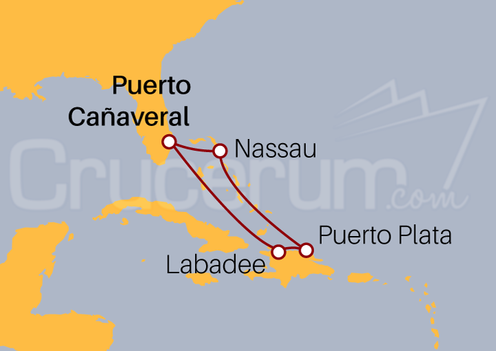 Itinerario Crucero Bahamas, Rep. Dominicana y Labadee