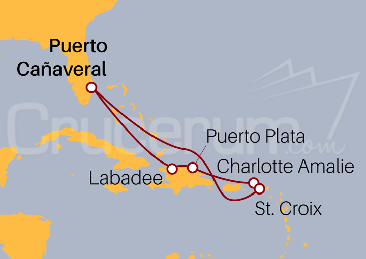 Itinerario Crucero Haití, Rep. Dominicana e Islas Vírgenes