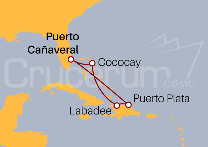 Itinerario Crucero Rep. Dominicana, Haití y Bahamas