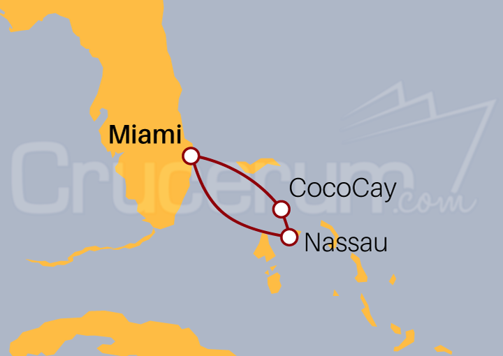 Itinerario Crucero Las Bahamas 2024 y 2025
