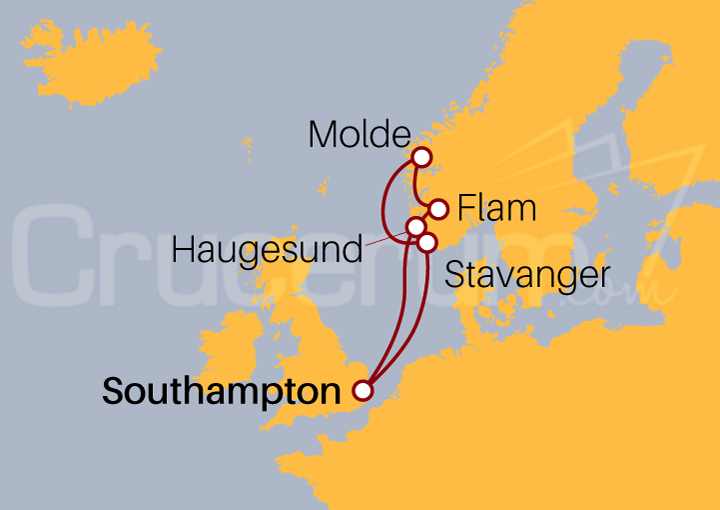 Itinerario Crucero Fiordos Noruegos V