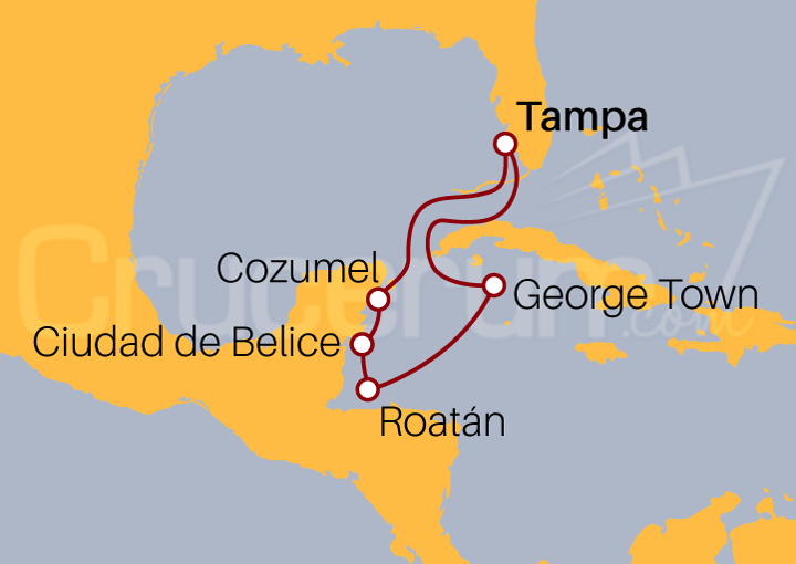 Itinerario Crucero México y Honduras