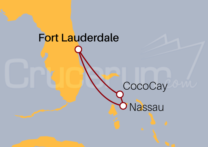 Itinerario Crucero Cococay y Nassau