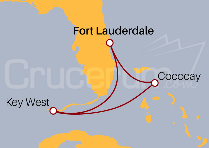 Itinerario Crucero Key West y Cococay