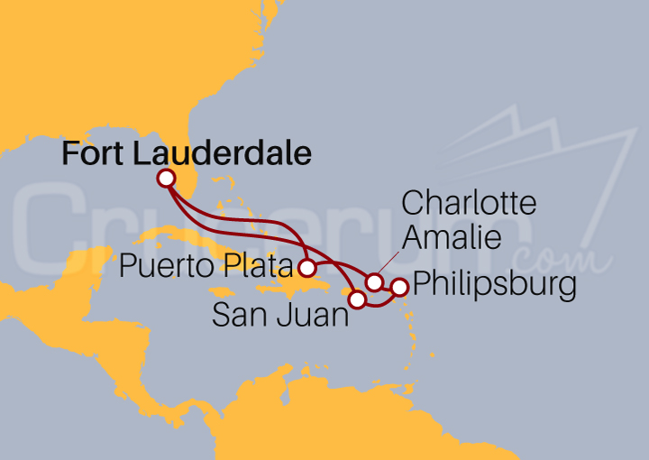 Itinerario Crucero Caribe Oriental