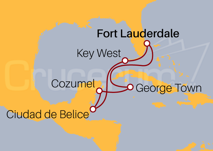 Itinerario Crucero México e Islas Caimán