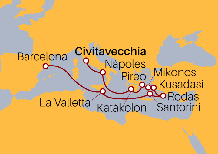 Itinerario Crucero Islas griegas desde Barcelona I