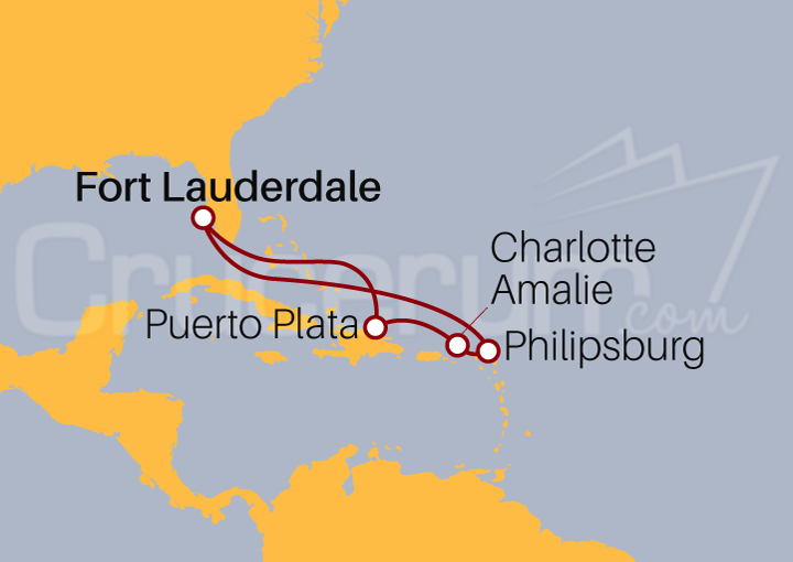 Itinerario Crucero Islas Caribeñas desde Fort Lauderdale (EEUU) I