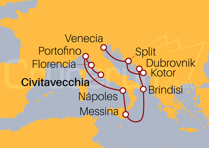 Itinerario Crucero De Roma a Venecia