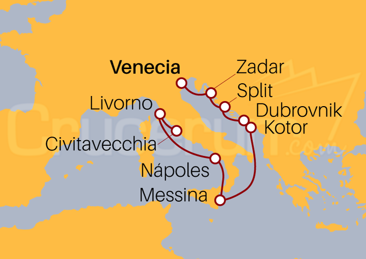 Itinerario Crucero De Venecia a Roma