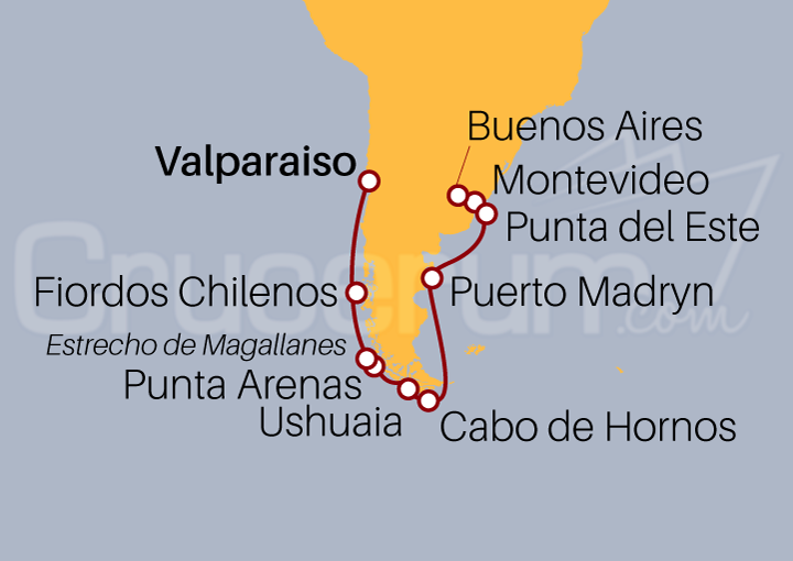 Itinerario Crucero De Valparaíso a Buenos Aires