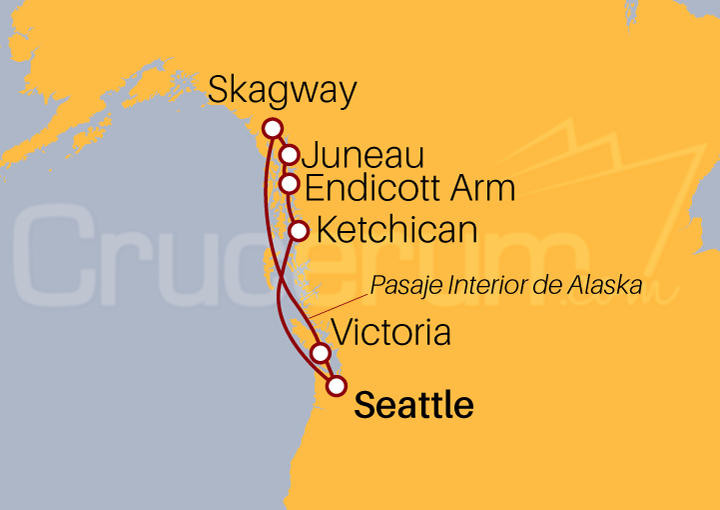 Itinerario Crucero Alaska, Endicott Arm Fjord