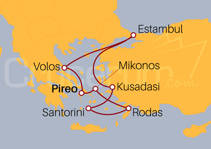 Itinerario Crucero Islas Griegas con Turquía