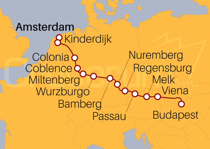 Itinerario Crucero Crucero Gran Tour Europeo