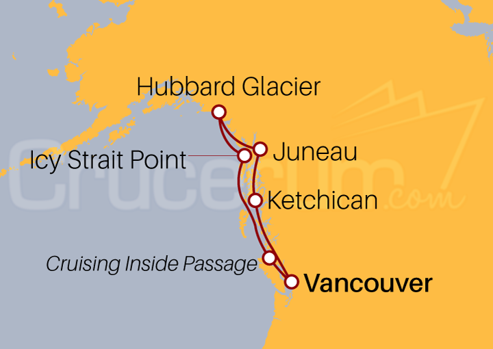Itinerario Crucero Alaska, Glaciar Hubbard