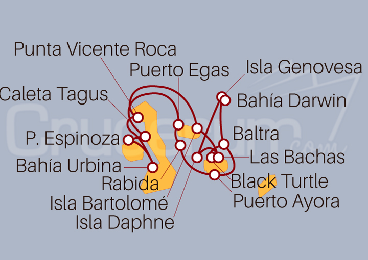 Itinerario Crucero Islas Galápagos I