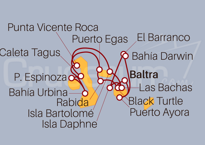 Itinerario Crucero Islas Galápagos 2025