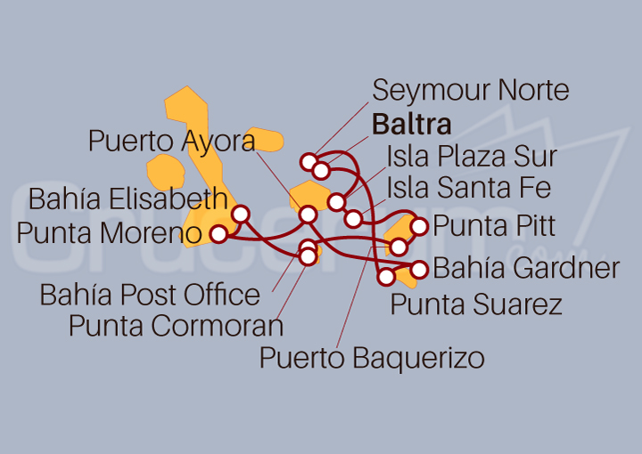 Itinerario Crucero Islas Galápagos 2025 I