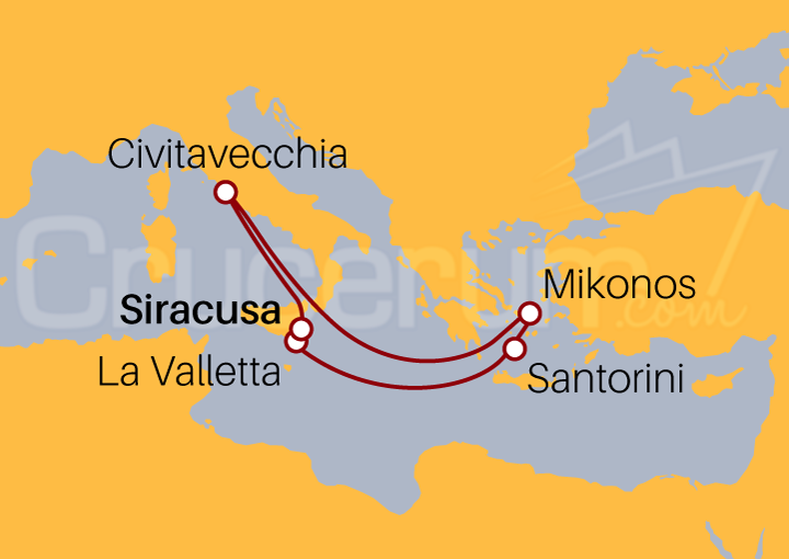 Itinerario Crucero Crucero Griegas desde Siracusa