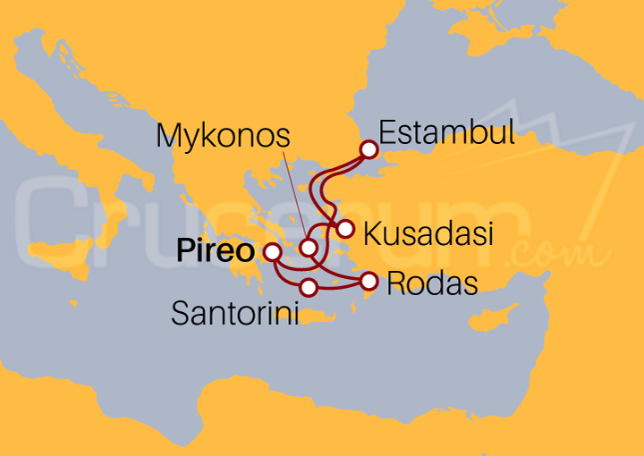 Itinerario Crucero Islas griegas con Turquía
