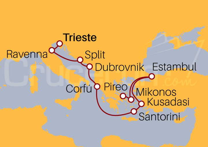 Itinerario Crucero De Trieste a Pireo I