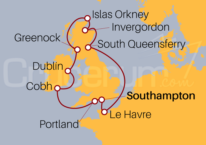 Itinerario Crucero Islas Británicas II
