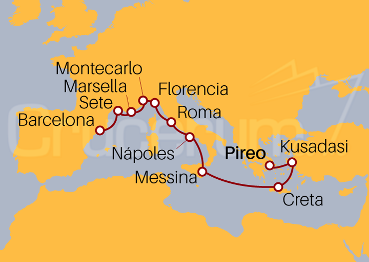 Itinerario Crucero Reliquias Mediterráneas