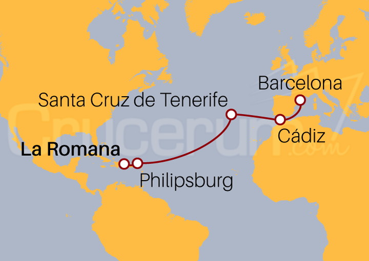 Itinerario Crucero De La Romana a Barcelona