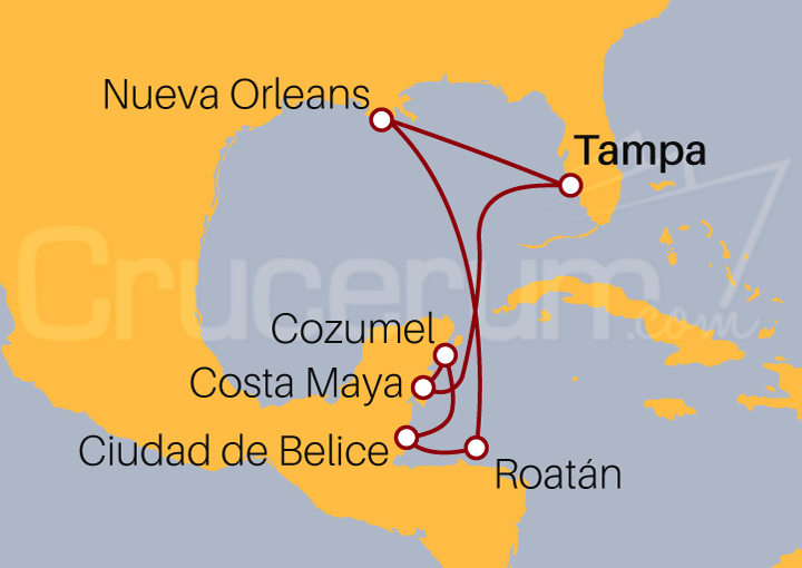 Itinerario Crucero Honduras, Belice y Cozumel