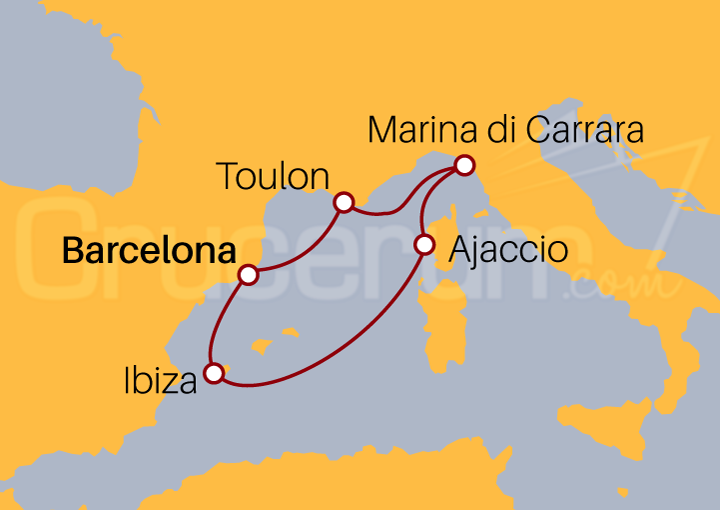 Itinerario Crucero Irresistible Mediterráneo I