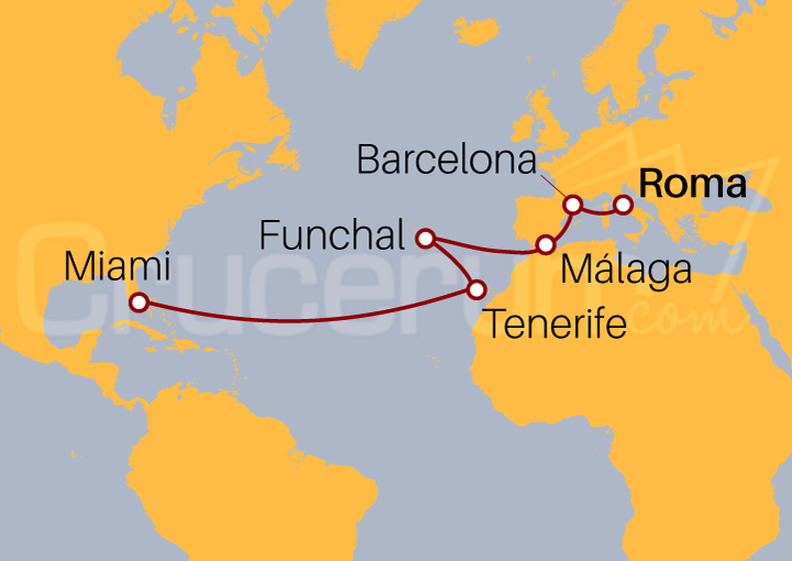 Itinerario Crucero De Roma a Miami