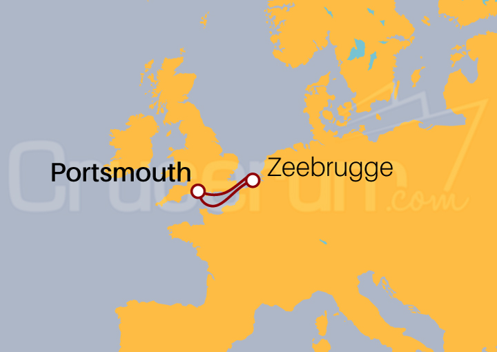 Itinerario Crucero De Portsmouth a Zeebrugge ida y vuelta