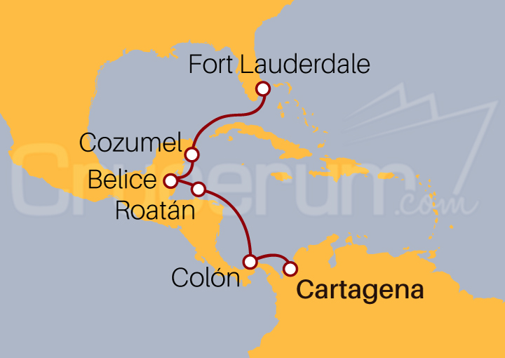 Itinerario Crucero De Cartagena a Fort Lauderdale por Año Nuevo