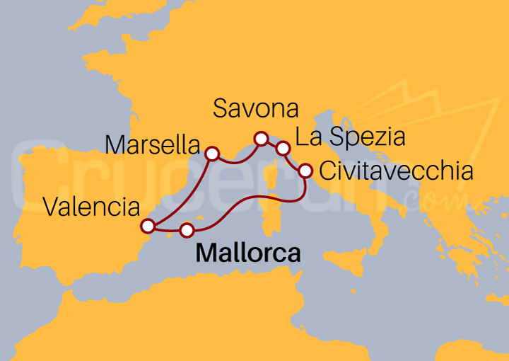Itinerario Crucero El Otoño del Mediterráneo